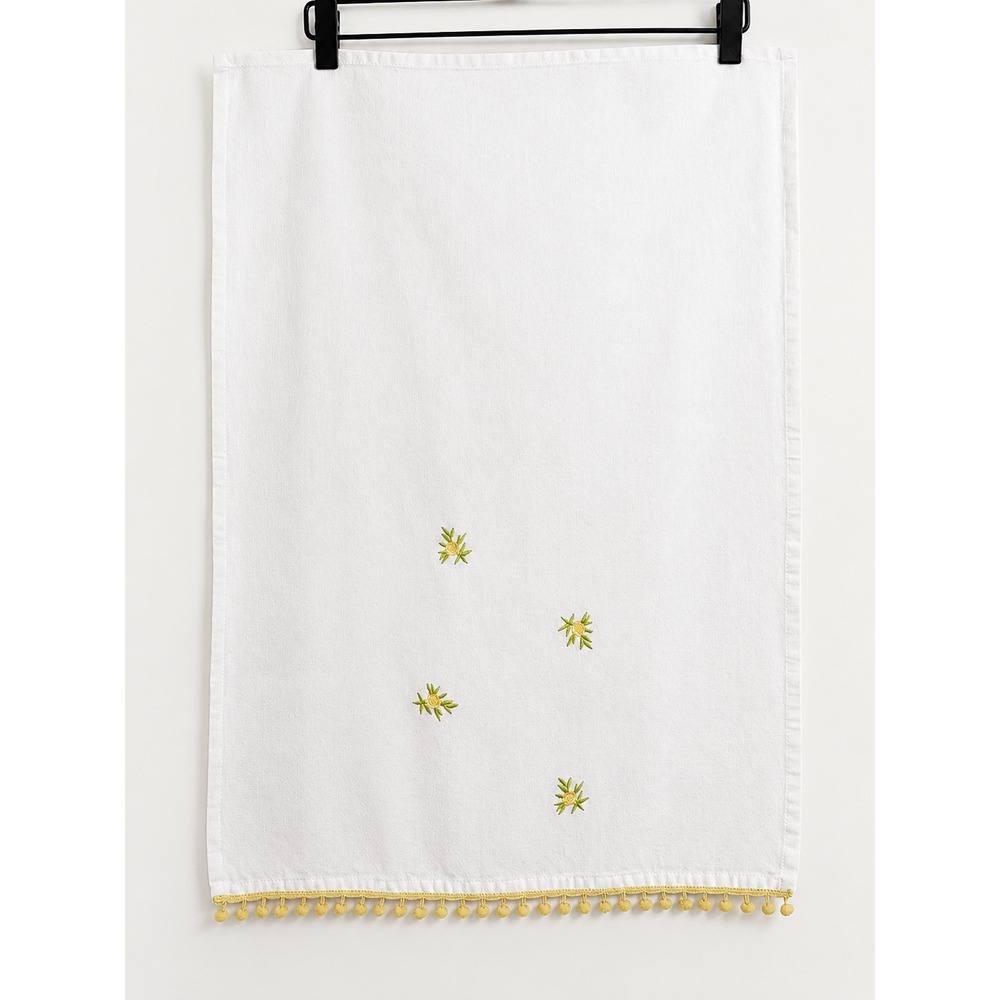 Pomegranate (1) Floral Dainty Yellow White Table Linen Napkin Great Condition